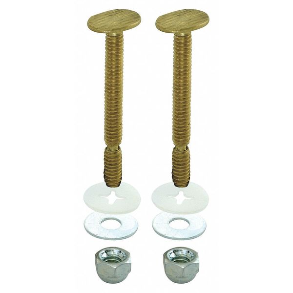 Closet Bolt Set, Brass, Yellow