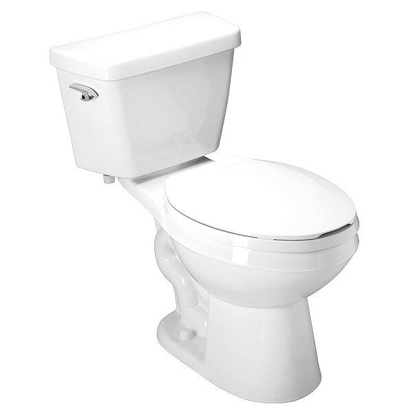 Tank Toilet, 1.28 gpf, Siphon Jet, Floor Mount, Elongated, White