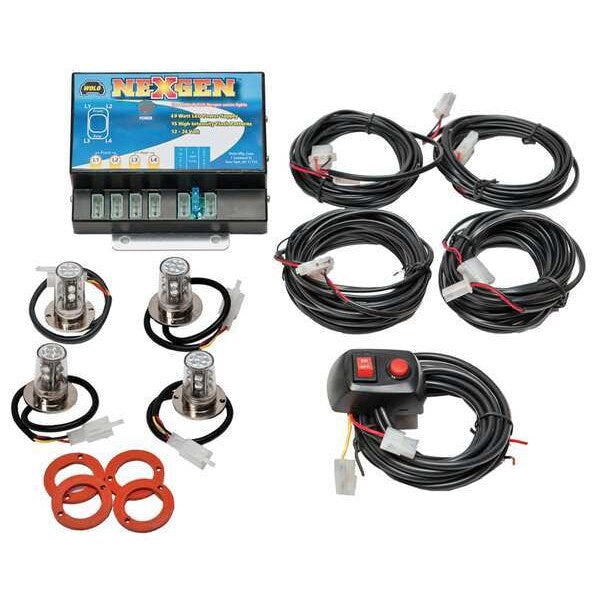 LED Hide-A-Way Strobe Light, Clear/Red