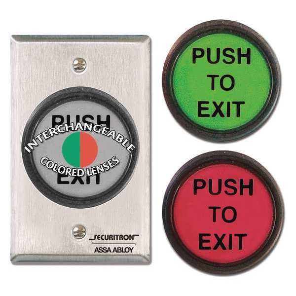 Push to Exit Button, DPDT, (3) Lens, 5A