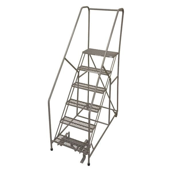 90 in H Steel Rolling Ladder, 6 Steps