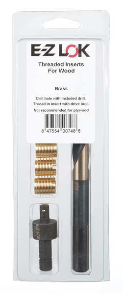 Thread Repair Kit, Knife Thread Inserts, #10-24, Brass, 6 Inserts