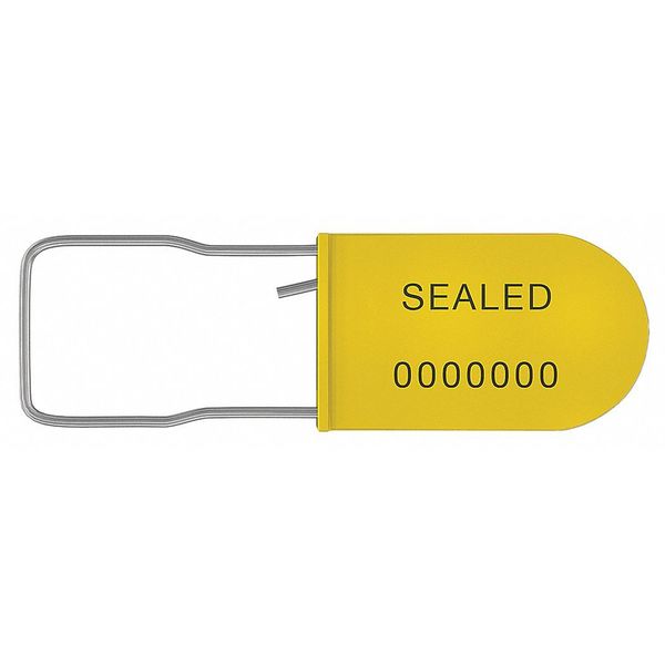 Padlock Seals, Yellow, Plastic, PK50