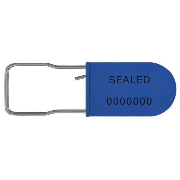 Padlock Seals, Blue, Plastic, PK50