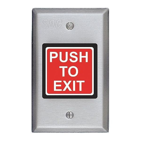Push to Exit Button, 2-7/8 in.W, Momentary