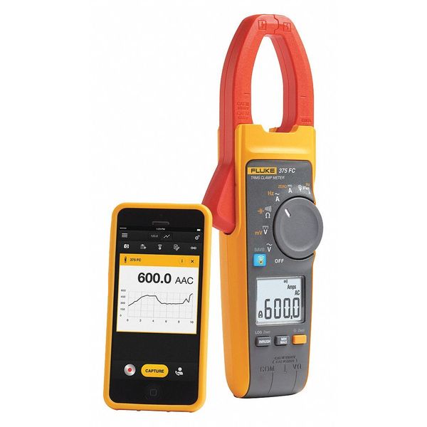 Clamp Meter, LCD, 600 A, 1.6 in (41 mm) Jaw Capacity, Cat IV 600V Safety Rating