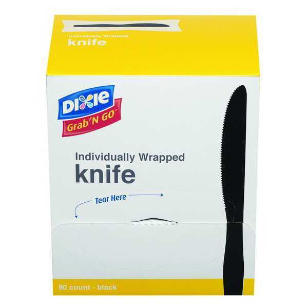 Wrapped Disposable Knife, Black, Medium Weight, PK90