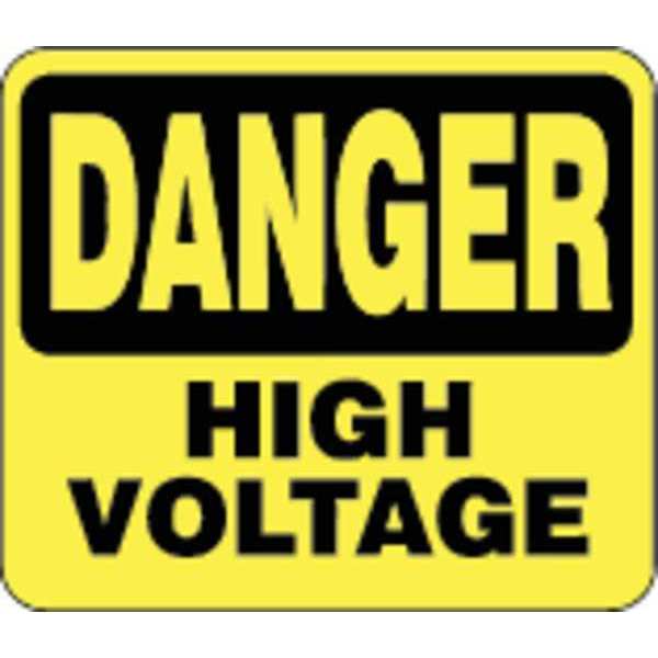 Acrylic Sign, Yellow, Danger High Voltage