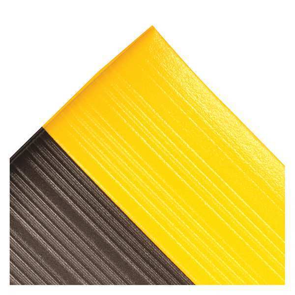 Antifatigue Runner, Black/Yellow, 30 ft. L x 4 ft. W, PVC Closed Cell Foam, 3/8