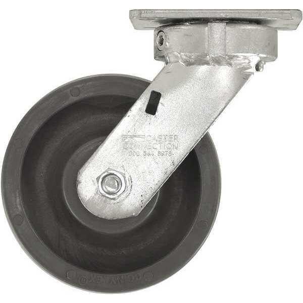 Swivel Plate Caster, Nylon, 6 in., 1500 lb.
