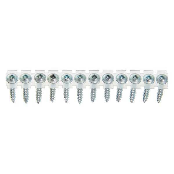 Drywall Screw, #8 x 1-1/4 in, Steel, Round Head Square Drive, 4000 PK