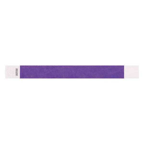 ID Wristband, Adhesive, Purple, 1in W, PK500
