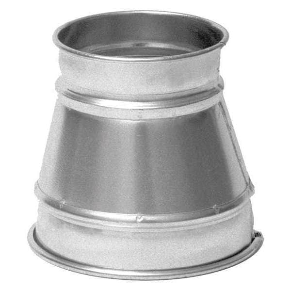 Round Reducer, 10 in x 6 in Duct Dia, 304 Stainless Steel, 22 GA, 10 in W, 10
