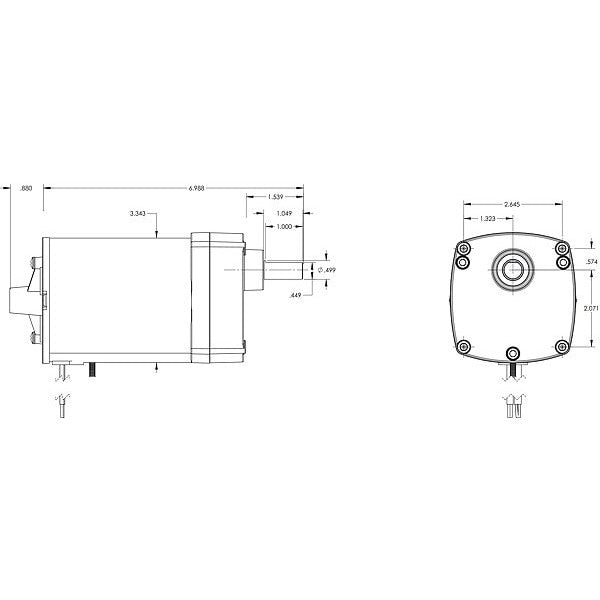 AC Gearmotor, 50.0 in-lb Max. Torque, 29 RPM Nameplate RPM, 115V AC Voltage, 1 Phase