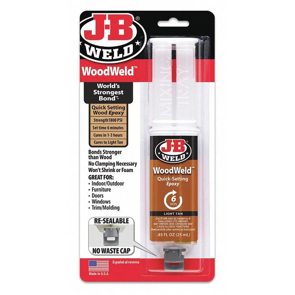 Epoxy Adhesive, MinuteWeld Series, Tan, 1:01 Mix Ratio, 1 hr Functional Cure, Dual-Cartridge