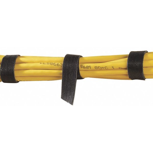 Reclosable Fastener, No Adhesive, 75 ft, 1 in Wd, Black