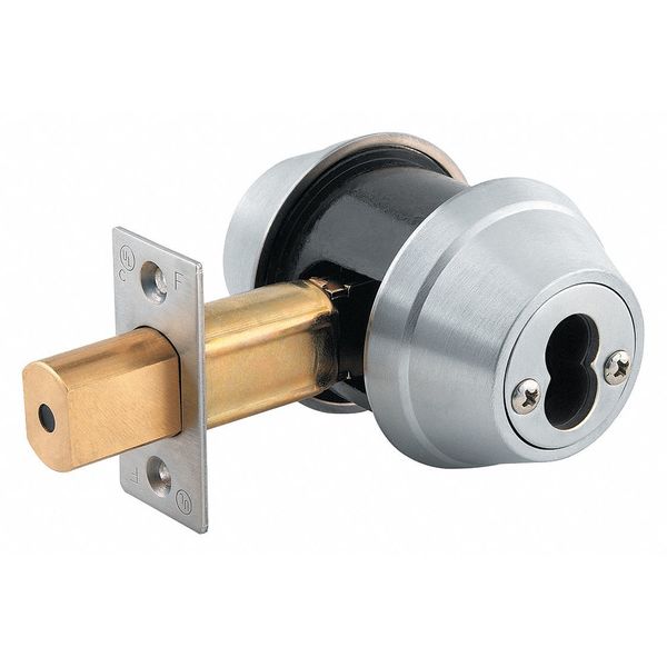 Deadbolt Locks, 2 Grade, Cylindrical, Zinc