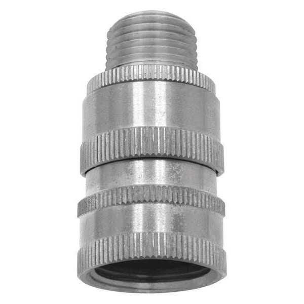 Hose Adapter, Stainless Steel, 3/4 in. Male GHT Outlet