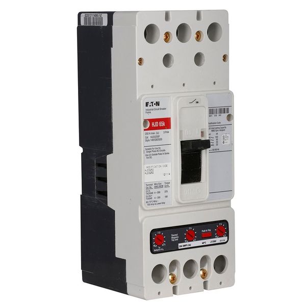 Molded Case Circuit Breaker, 250 A, 600V AC, 3 Pole, Free Standing Mounting Style, HJD Series