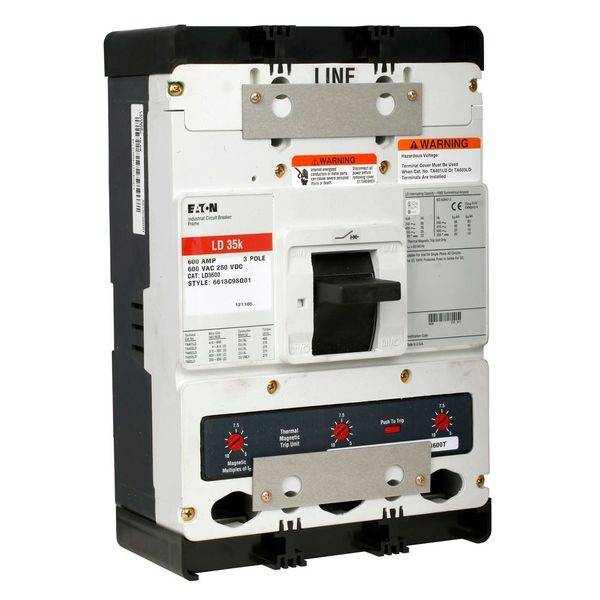 Molded Case Circuit Breaker, 600 A, 600V AC, 3 Pole, Free Standing Mounting Style, LD Series