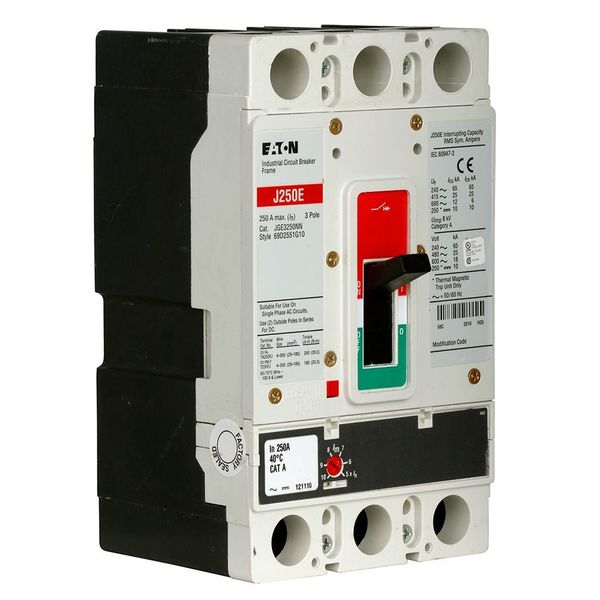 Molded Case Circuit Breaker, 250 A, 600V AC, 3 Pole, Free Standing Mounting Style, JG Series