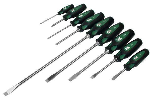 Screwdriver Set, Slotted/Phillips, 9 Pc