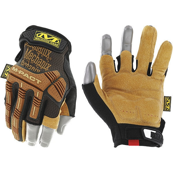 Mechanics Gloves, 2XL, Brown, Padded, Form-Fitting Trek Dry(R)