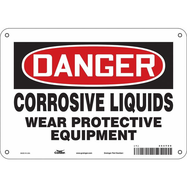 Safety Sign, 7 in Height, 10 in Width, Aluminum, Vertical Rectangle, English, 464Y09