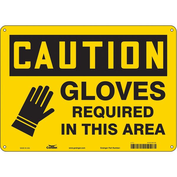 Safety Sign, 10 in Height, 14 in Width, Aluminum, Horizontal Rectangle, English, 465U45