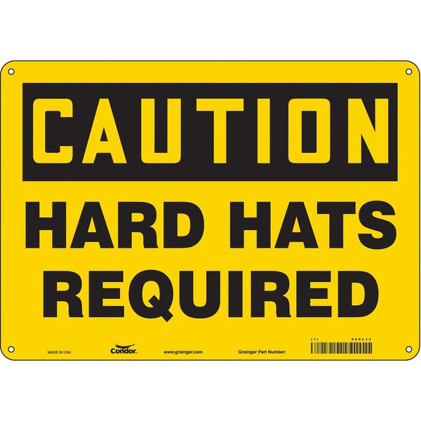 Safety Sign, 10 in Height, 14 in Width, Aluminum, Horizontal Rectangle, English, 466L13