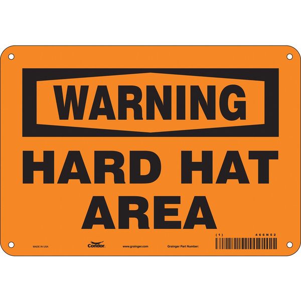 Safety Sign, 7 in Height, 10 in Width, Aluminum, Vertical Rectangle, English, 466N52