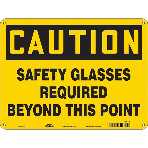 Safety Sign, 18 in Height, 24 in Width, Aluminum, Horizontal Rectangle, English