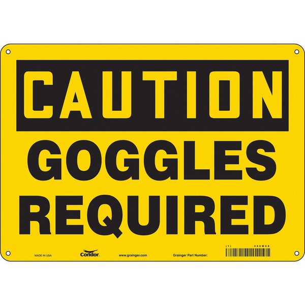 Safety Sign, 10 in Height, 14 in Width, Aluminum, Horizontal Rectangle, English, 466W68