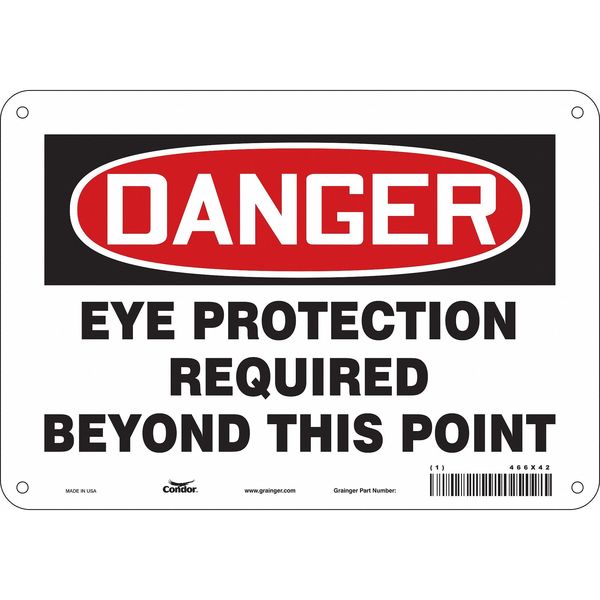 Safety Sign, 7 in Height, 10 in Width, Aluminum, Vertical Rectangle, English, 466X42