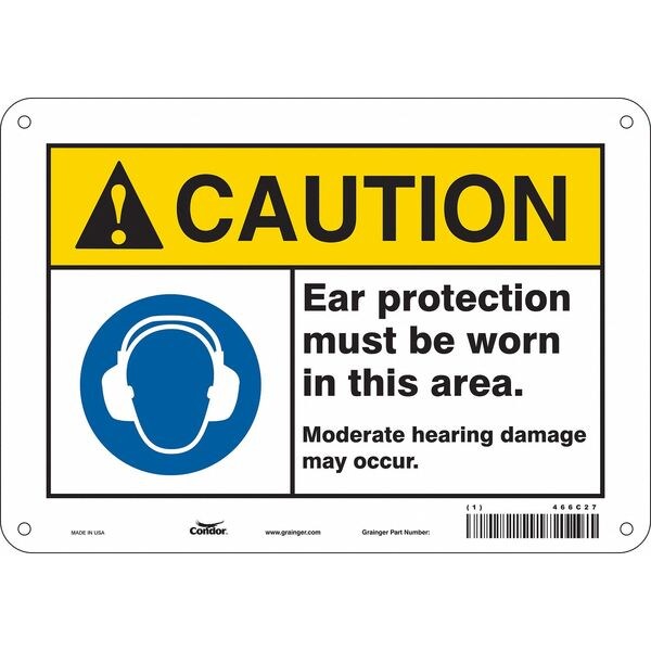 Safety Sign, 7 in Height, 10 in Width, Aluminum, Vertical Rectangle, English, 466C27