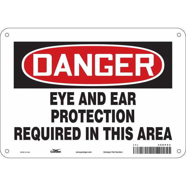 Safety Sign, 7 in Height, 10 in Width, Aluminum, Vertical Rectangle, English, 468P93