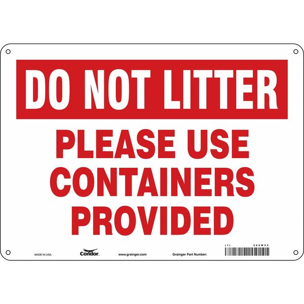 Safety Sign, 10 in Height, 14 in Width, Aluminum, Horizontal Rectangle, English, 468W52