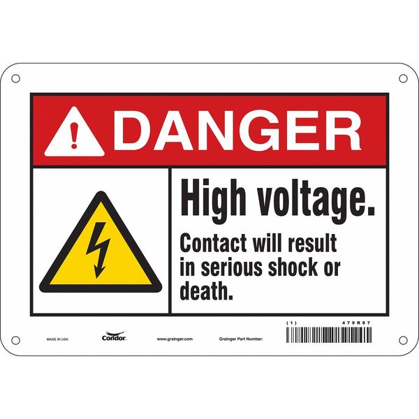 Safety Sign, 7 in Height, 10 in Width, Polyethylene, Vertical Rectangle, English, 479R87
