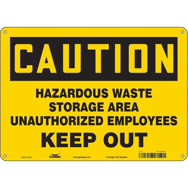 Safety Sign, 10 in Height, 14 in Width, Aluminum, Horizontal Rectangle, English, 470D97