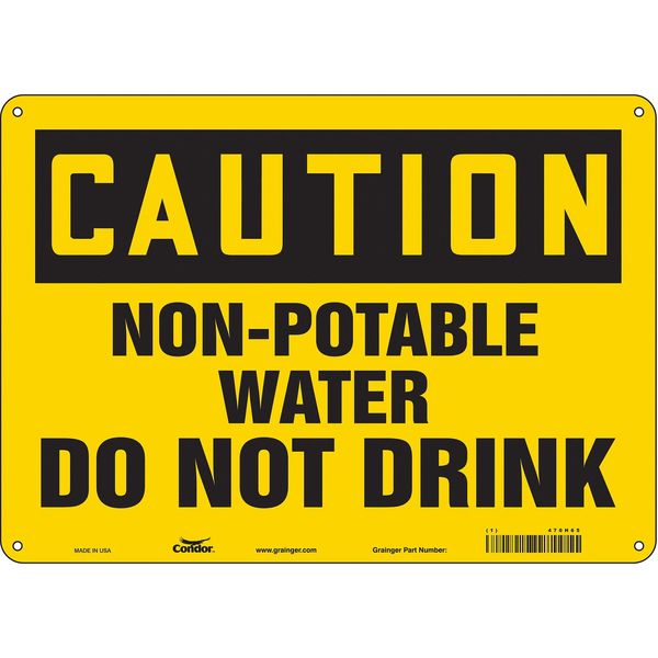 Safety Sign, 10 in Height, 14 in Width, Fiberglass, Horizontal Rectangle, English, 470H65 (Discontinued)