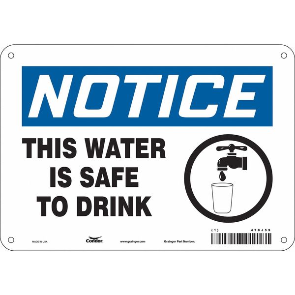 Safety Sign, 7 in Height, 10 in Width, Aluminum, Vertical Rectangle, English, 470J59