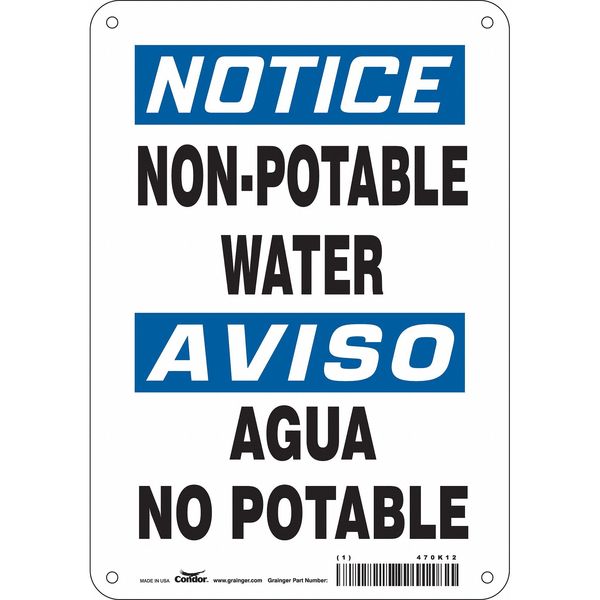 Safety Sign, 10 in Height, 7 in Width, Aluminum, Horizontal Rectangle, English, 470K12