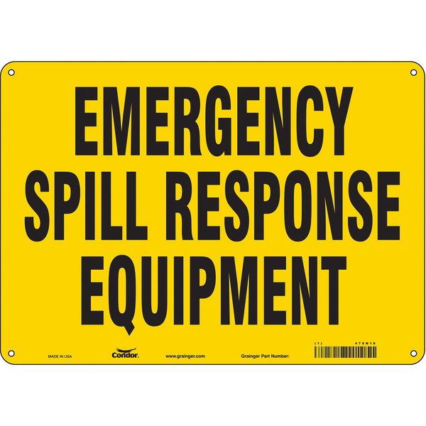 Safety Sign, 10 in Height, 14 in Width, Aluminum, Horizontal Rectangle, English, 470N18