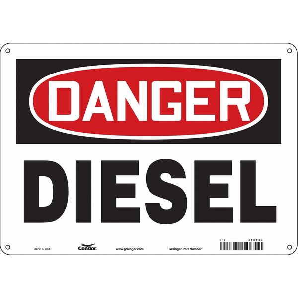 Safety Sign, 10 in Height, 14 in Width, Aluminum, Horizontal Rectangle, English, 470T84