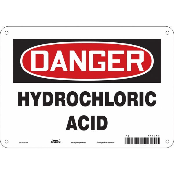 Safety Sign, 7 in Height, 10 in Width, Aluminum, Vertical Rectangle, English, 470U62