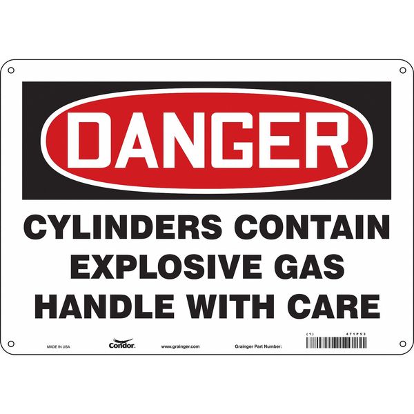 Safety Sign, 10 in Height, 14 in Width, Aluminum, Horizontal Rectangle, English, 471P53