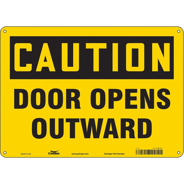 Safety Sign, 10 in Height, 14 in Width, Aluminum, Horizontal Rectangle, English, 471W84