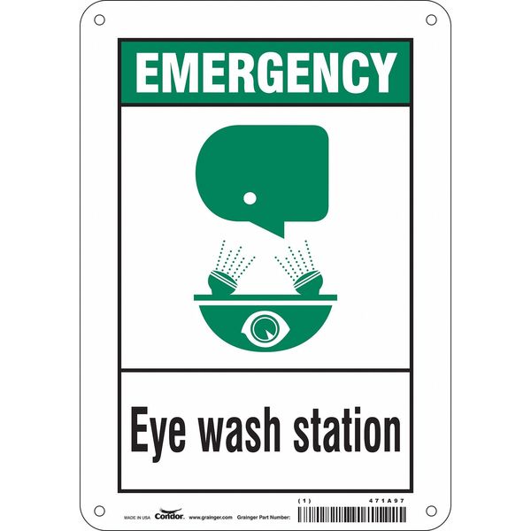 Safety Sign, 10 in Height, 7 in Width, Aluminum, Horizontal Rectangle, English, 471A97