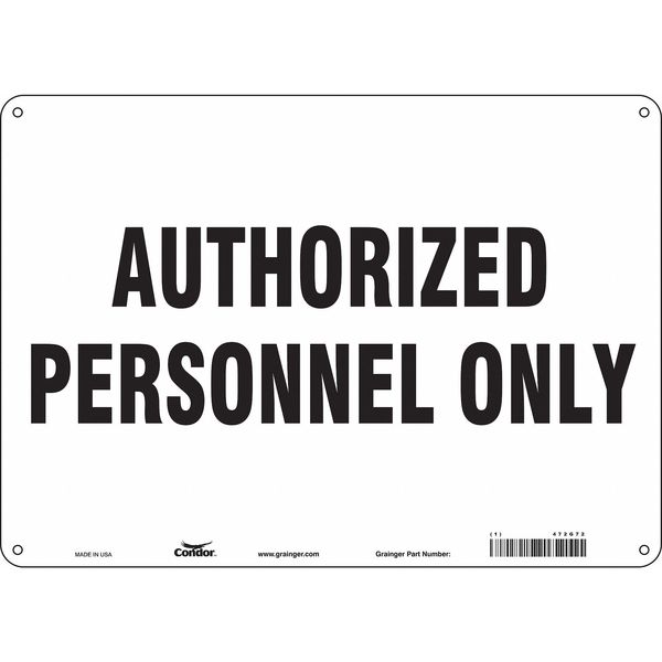 Safety Sign, 10 in Height, 14 in Width, Aluminum, Horizontal Rectangle, English, 472G72