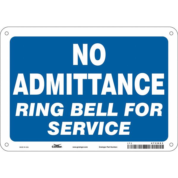 Safety Sign, 7 in Height, 10 in Width, Aluminum, Vertical Rectangle, English, 472H83